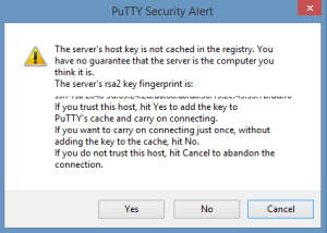 Raspberry Pi Putty Warning